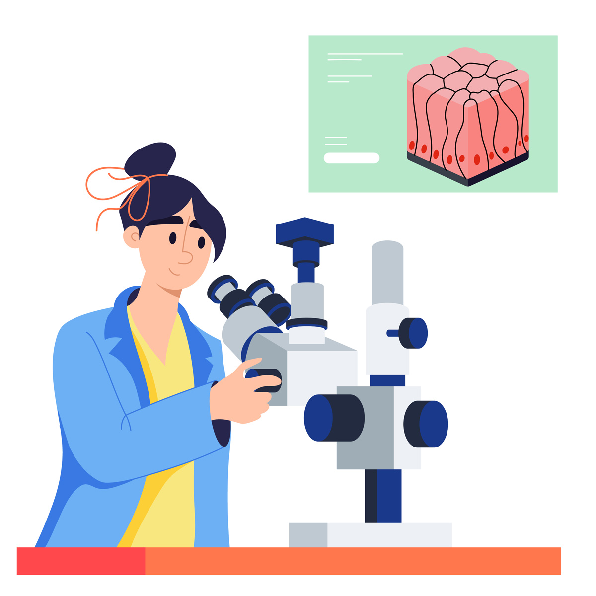 lekarz z mikroskopem